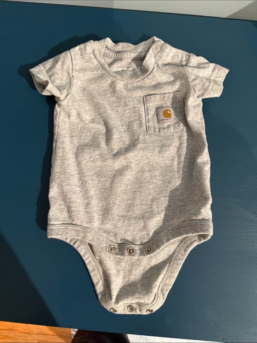Carhartt Heather Gray Pocket Short-Sleeve Baby One-Piece